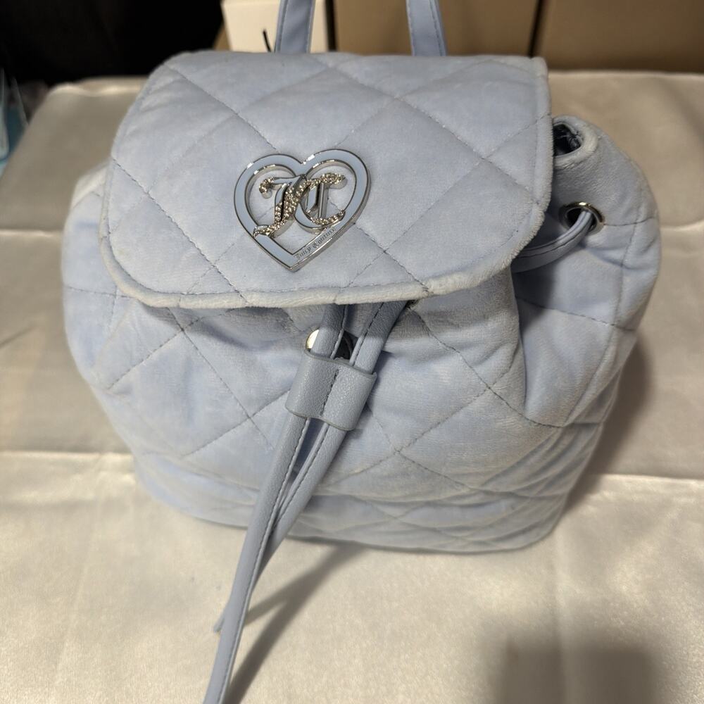 JUICY COUTURE 2IN1 Backpack NWT Baby Backpack With Coin Purse/Blue - Picture 3 of 11
